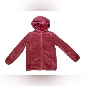 OshKosh Plush Zip Up Hooded Sweatshirt Girls Size 10 Pink